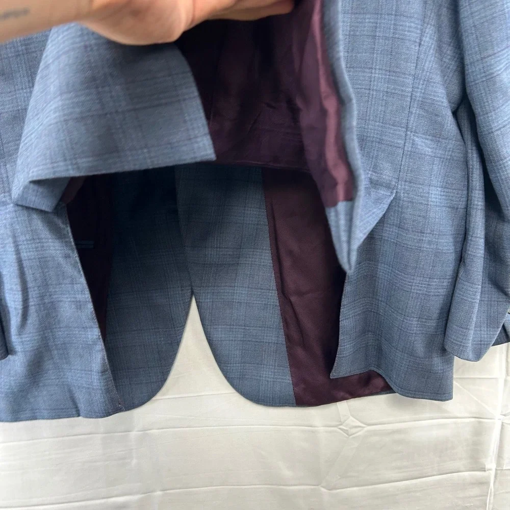 Cremieux Sport Coat Mens 46R Blue Glen Plaid Loro Piana Wool Blazer Canada